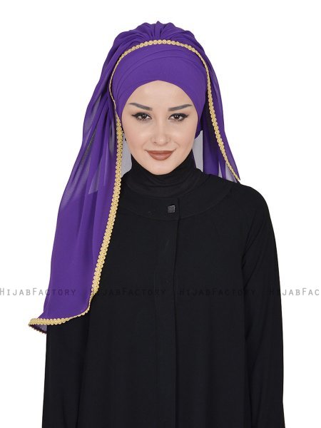 Louise - Lila Praktisch Hijab - Ayse Turban