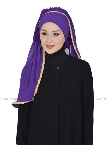 Louise - Lila Praktisch Hijab - Ayse Turban