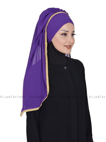 Louise - Lila Praktisch Hijab - Ayse Turban