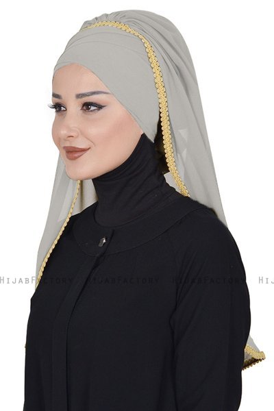 Louise - Taupe Praktisch Hijab - Ayse Turban