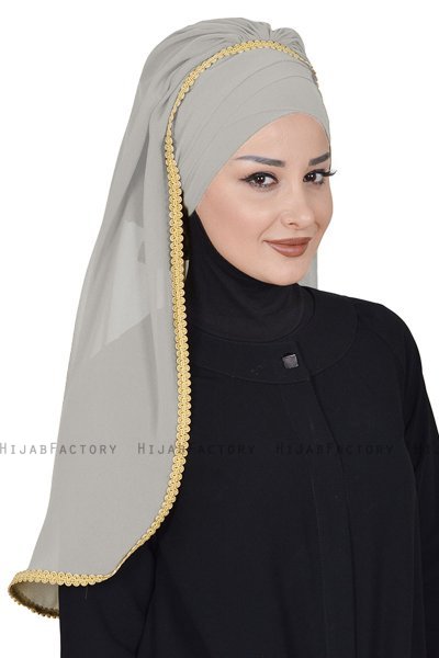 Louise - Taupe Praktisch Hijab - Ayse Turban