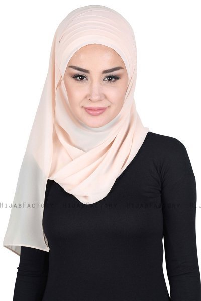 Malin - Beige Praktisch Chiffon Hijab