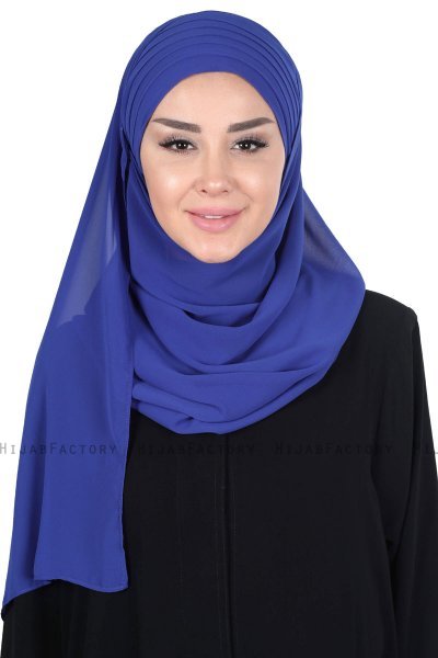 Malin - Blau Praktisch Chiffon Hijab
