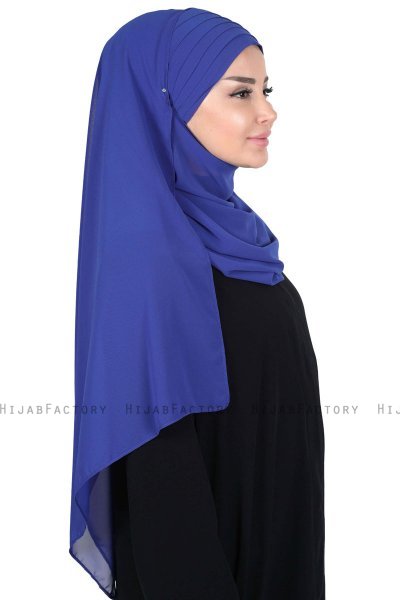 Malin - Blau Praktisch Chiffon Hijab