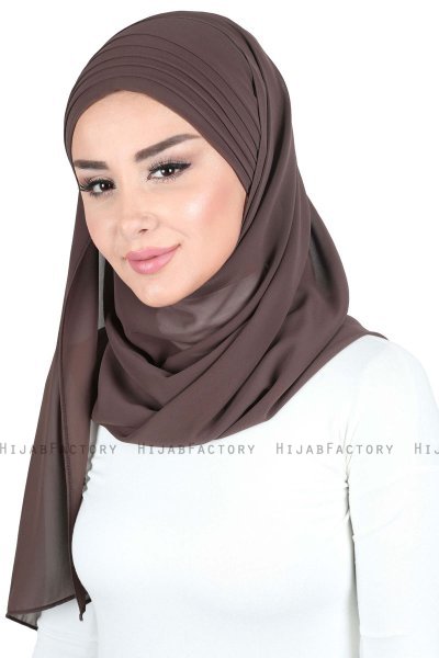 Malin - Braun Praktisch Chiffon Hijab