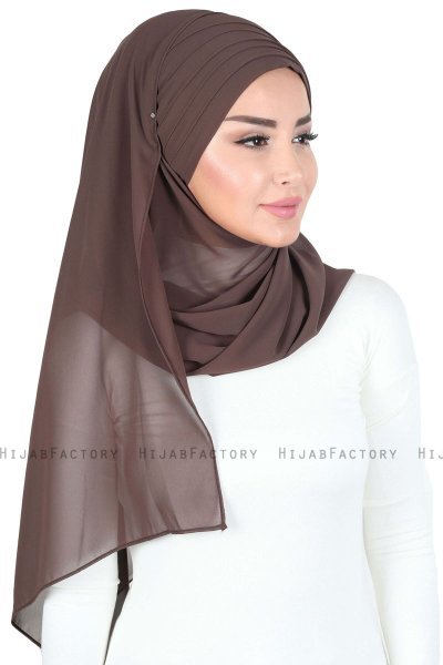 Malin - Braun Praktisch Chiffon Hijab