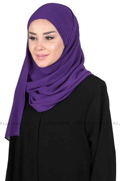 Malin - Lila Praktisch Chiffon Hijab