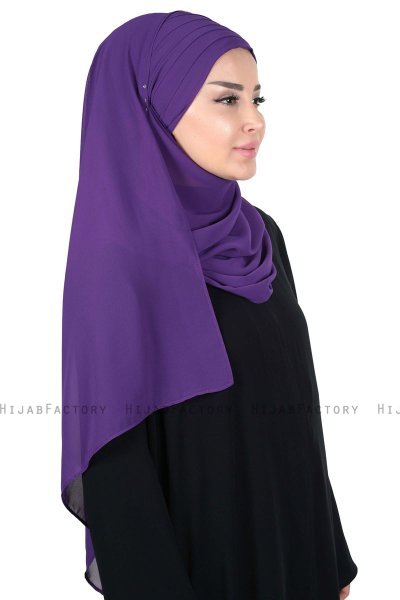 Malin - Lila Praktisch Chiffon Hijab