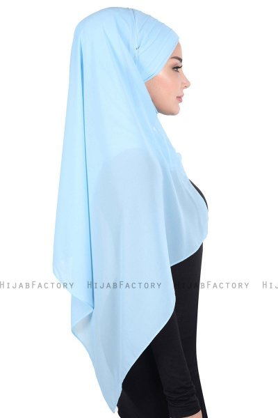 Malin - Hellblau Praktisch Chiffon Hijab