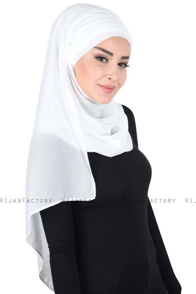Malin - Offwhite Praktisch Chiffon Hijab