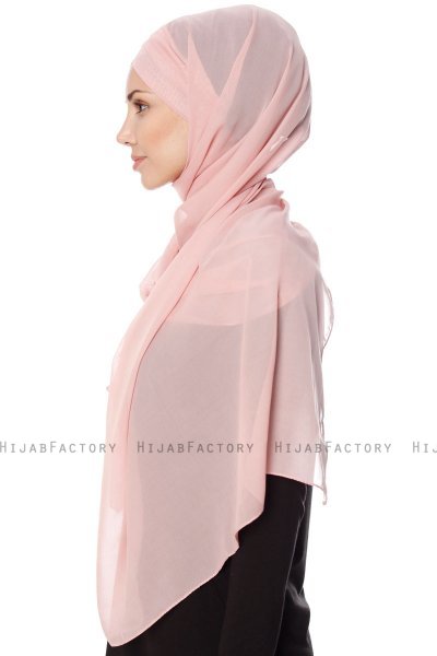 Mehtap - Altrosa Praktisch Fertig Chiffon Hijab