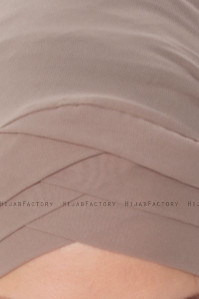 Mehtap - Taupe Praktisch Fertig Chiffon Hijab