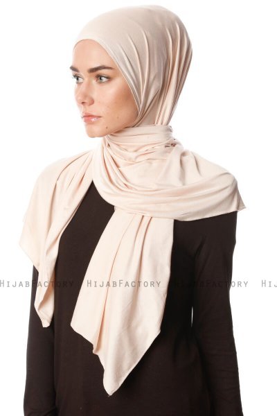 Melek - Beige Premium Jersey Hijab - Ecardin