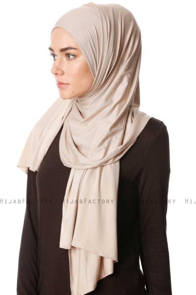 Melek - Helltaupe Premium Jersey Hijab - Ecardin