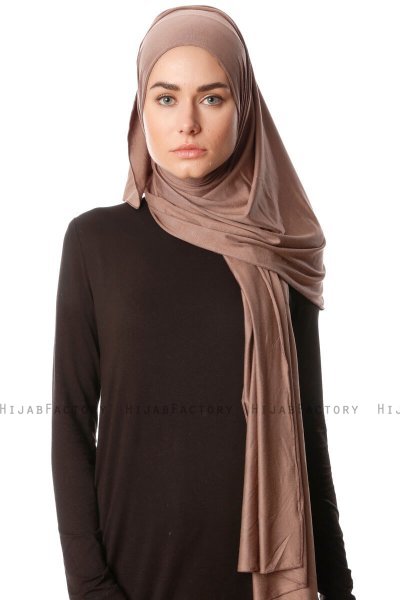 Melek - Dunkeltaupe Premium Jersey Hijab - Ecardin