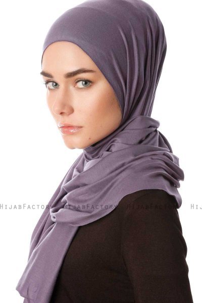 Melek - Dunkelviolett Premium Jersey Hijab - Ecardin