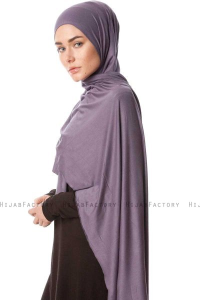 Melek - Dunkelviolett Premium Jersey Hijab - Ecardin
