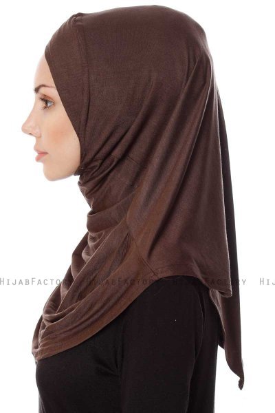 Mia - Braun One-Piece Al Amira Hijab - Ecardin