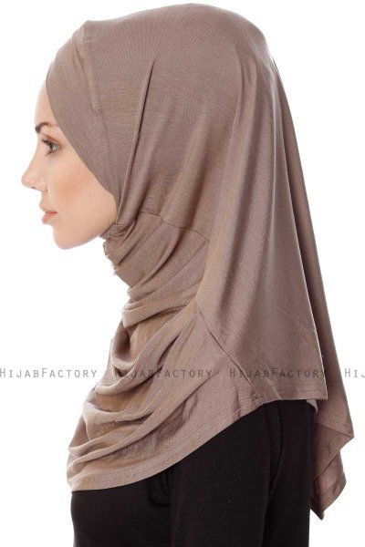 Mia - Dunkeltaupe One-Piece Al Amira Hijab - Ecardin