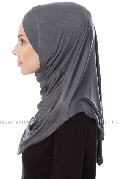 Mia - Dunkelgrau One-Piece Al Amira Hijab - Ecardin