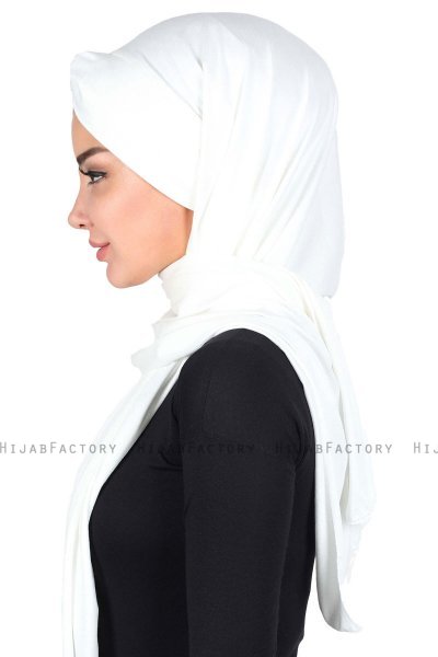Mikaela - Creme & Taupe Baumwolle Praktisch Hijab