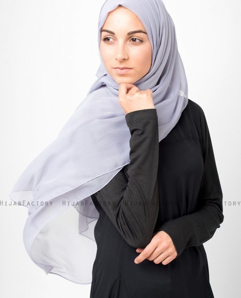 Minimal Grey ljusgrå PolyChiffong Hijab 5RA19