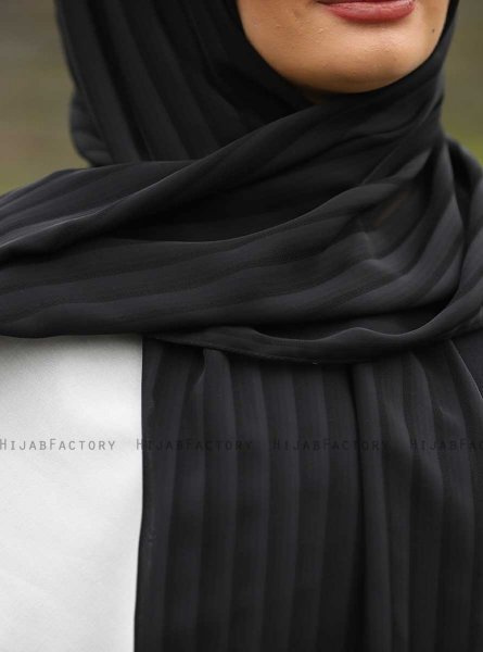 Mounira - Schwarz Chiffon Hijab - Mirach