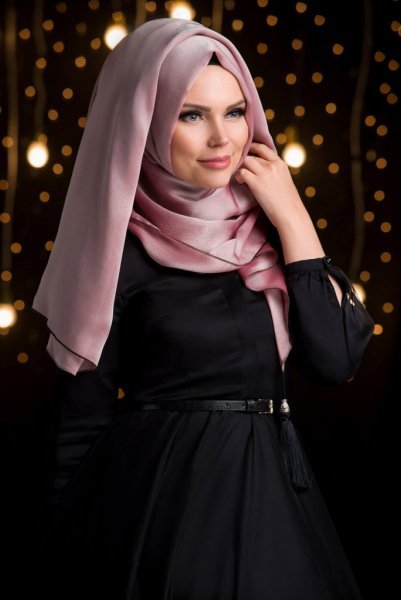 MW Mörkrosa Chiffon Hijab Sjal Muslima Wear 310217a