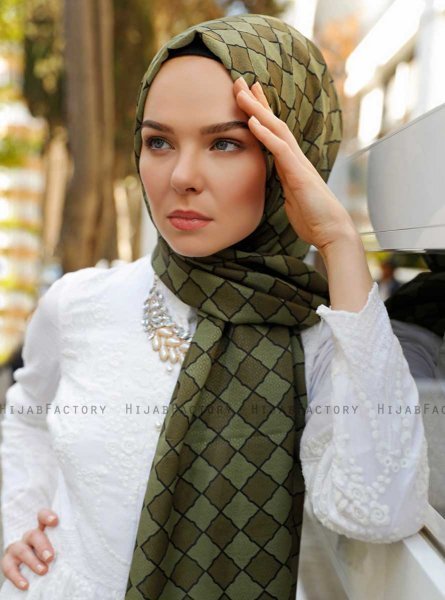 Nakia - Khaki Gemustertes Hijab - Sal Evi