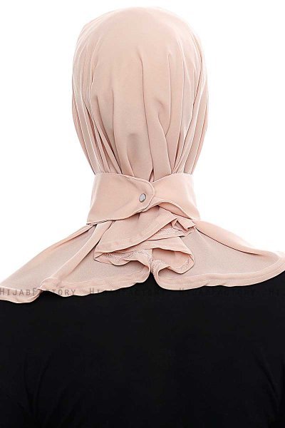 Narin - Beige Praktisch Fertig Crepe Hijab