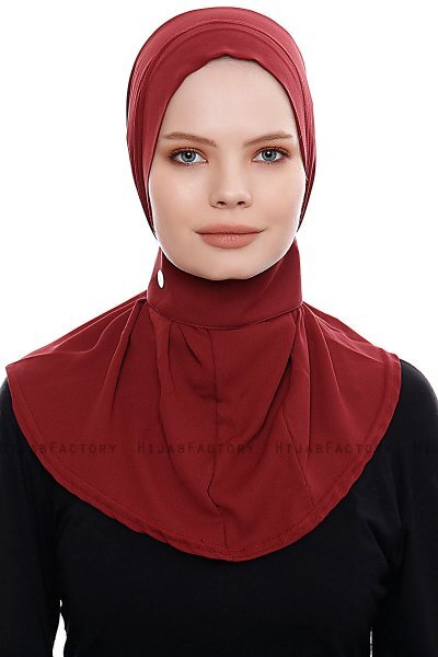 Narin - Bordeaux Praktisch Fertig Crepe Hijab