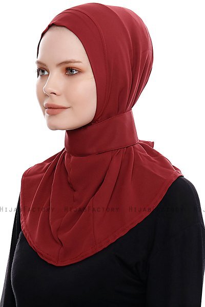 Narin - Bordeaux Praktisch Fertig Crepe Hijab