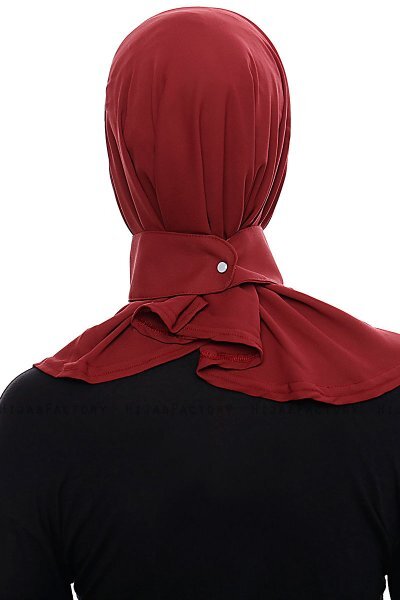 Narin - Bordeaux Praktisch Fertig Crepe Hijab