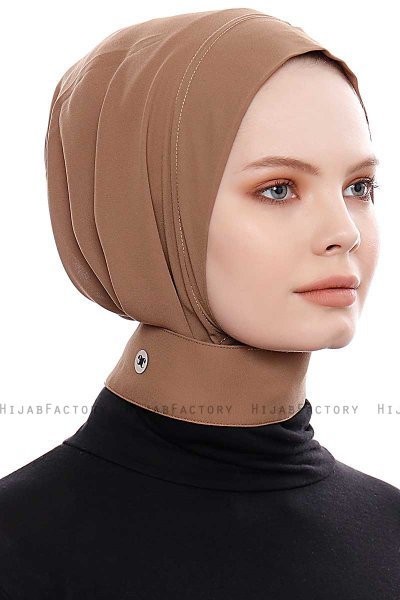 Narin - Braun Praktisch Fertig Crepe Hijab