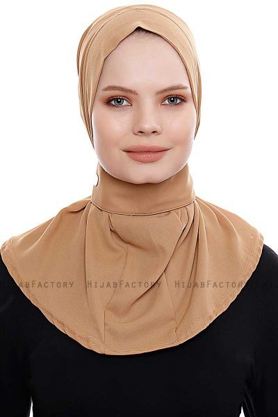 Narin - Camel Praktisch Fertig Crepe Hijab