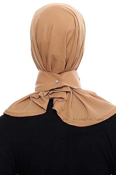 Narin - Camel Praktisch Fertig Crepe Hijab