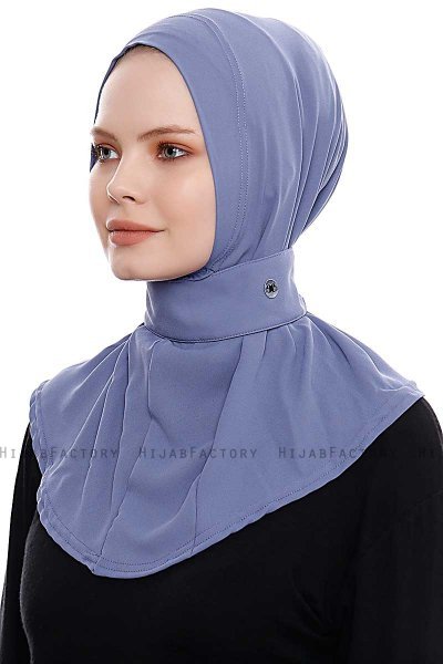 Narin - Indigo Praktisch Fertig Crepe Hijab