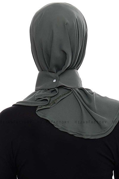 Narin - Khaki Praktisch Fertig Crepe Hijab