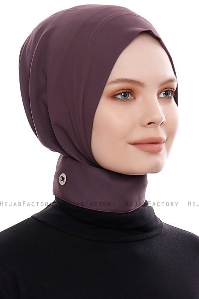 Narin - Lila Praktisch Fertig Crepe Hijab