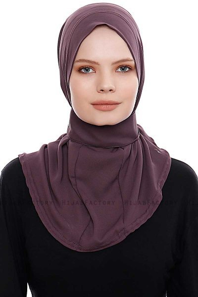 Narin - Lila Praktisch Fertig Crepe Hijab