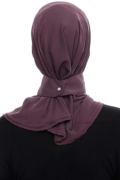 Narin - Lila Praktisch Fertig Crepe Hijab