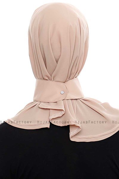 Narin - Leichtes Karamell Praktisch Fertig Crepe Hijab