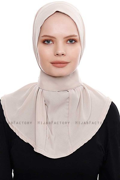 Narin - Helltaupe Praktisch Fertig Crepe Hijab