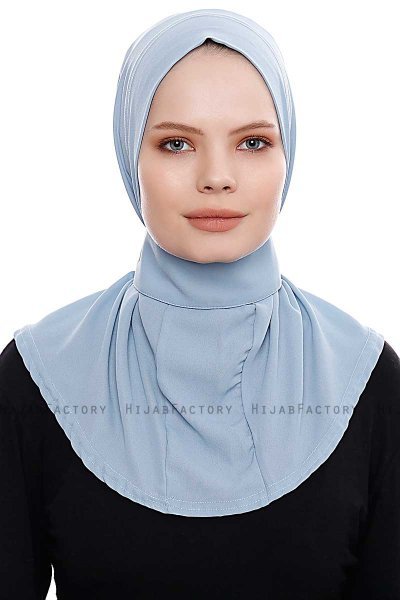 Narin - Hellblau Praktisch Fertig Crepe Hijab