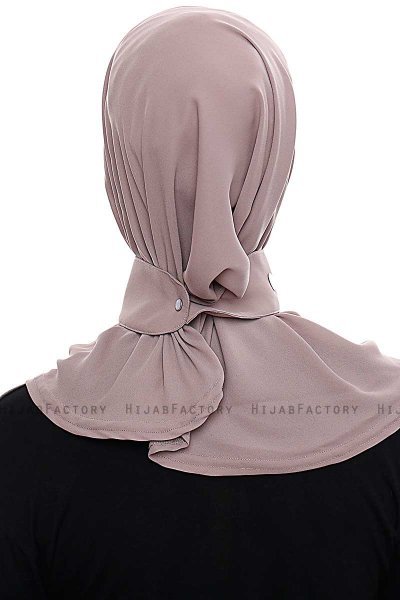Narin - Dunkeltaupe Praktisch Fertig Crepe Hijab
