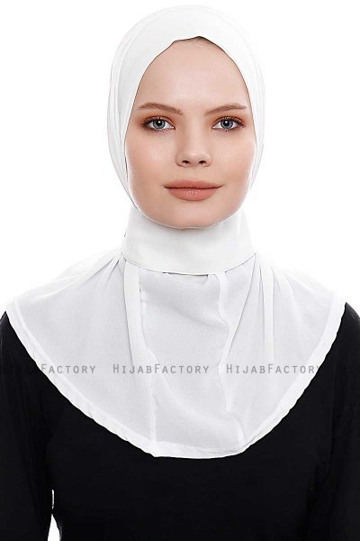 Narin - Weiß Praktisch Fertig Crepe Hijab
