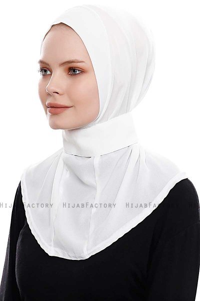 Narin - Weiß Praktisch Fertig Crepe Hijab