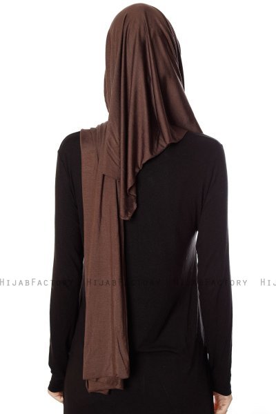 Naz - Braun & Helltaupe Praktisch Fertig Hijab - Ecardin