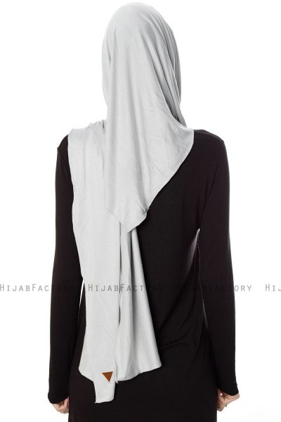 Naz - Hellgrau & Hellblau Praktisch Fertig Hijab - Ecardin