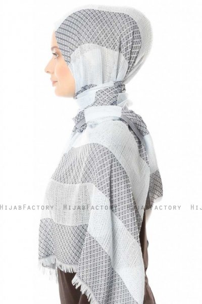 Necla - Blau Zweifarbig Hijab - Özsoy